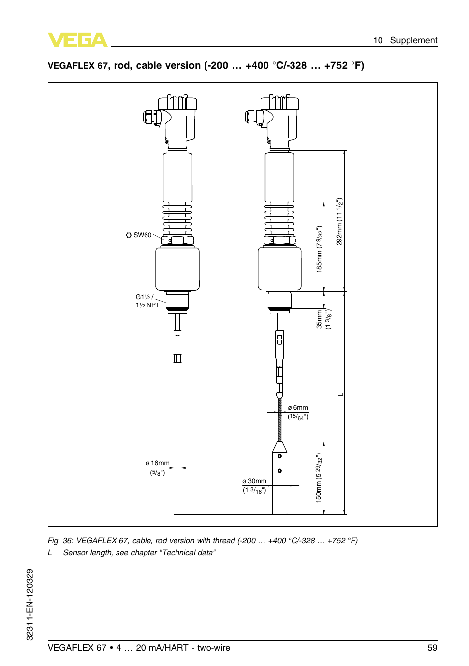 Vegaflex 67 | VEGA VEGAFLEX 67 (-200…+400°C) 4 … 20 mA_HART two-wire User Manual | Page 59 / 64