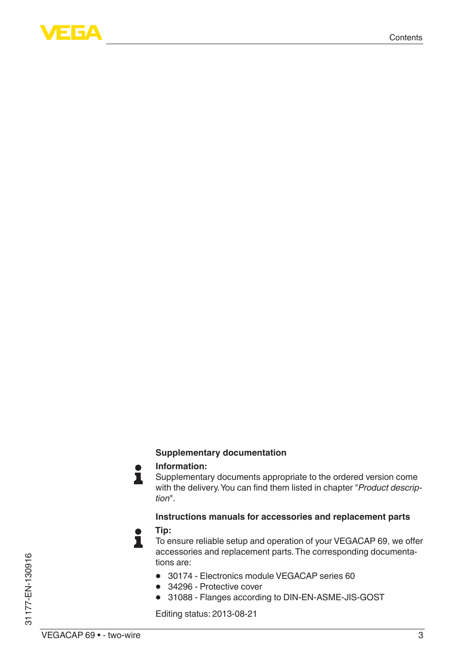 VEGA VEGACAP 69 - two-wire User Manual | Page 3 / 32