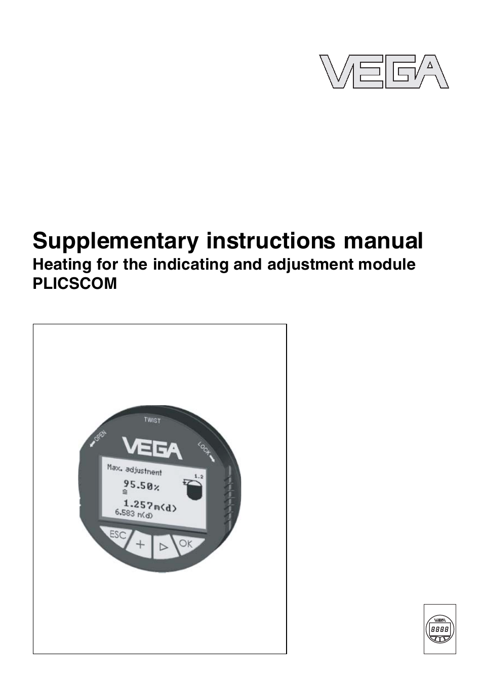VEGA PLICSCOM Heating for the indicating and adjustment module User Manual | 20 pages