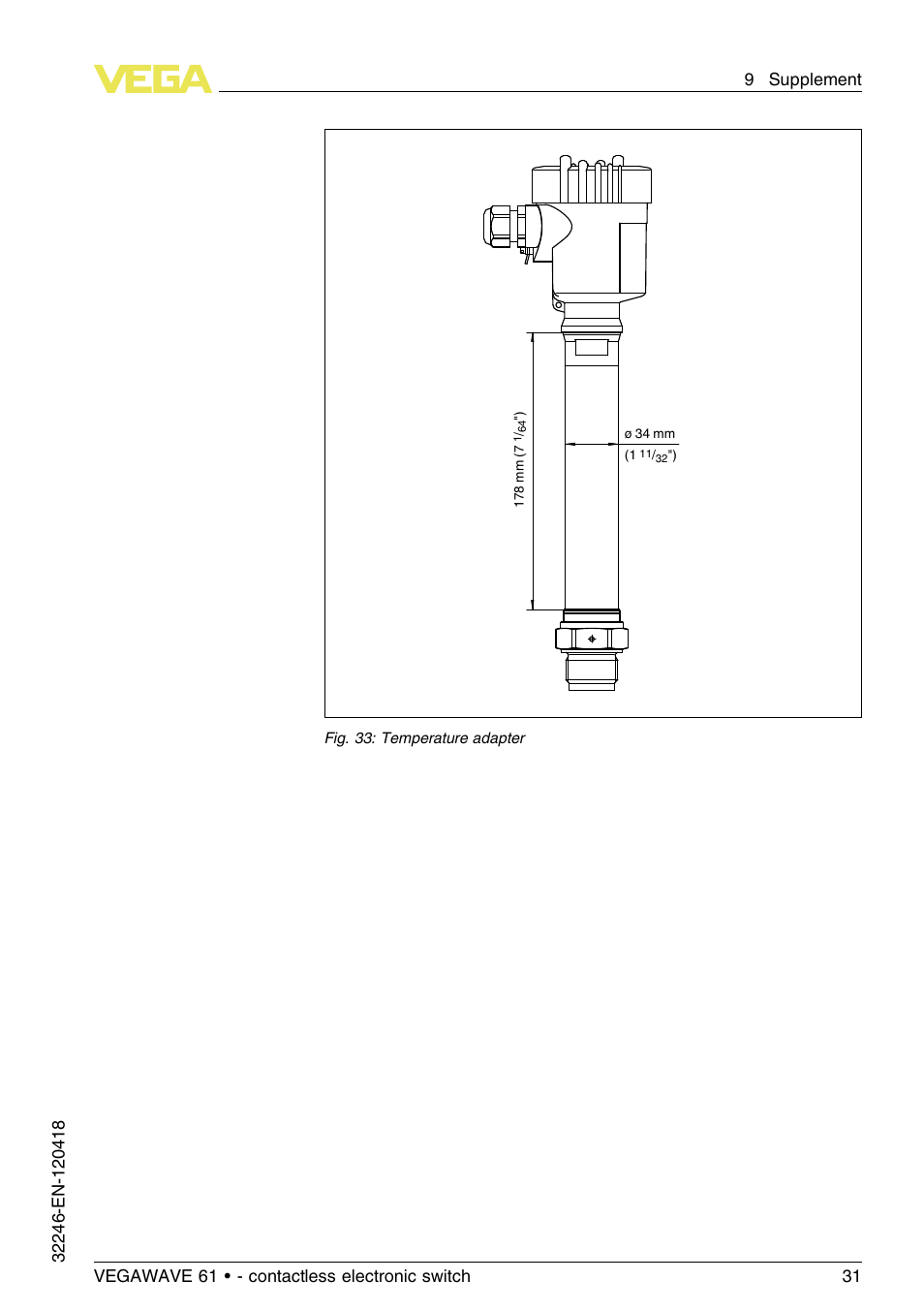 VEGA VEGAWAVE 61 - contactless electronic switch User Manual | Page 31 / 36