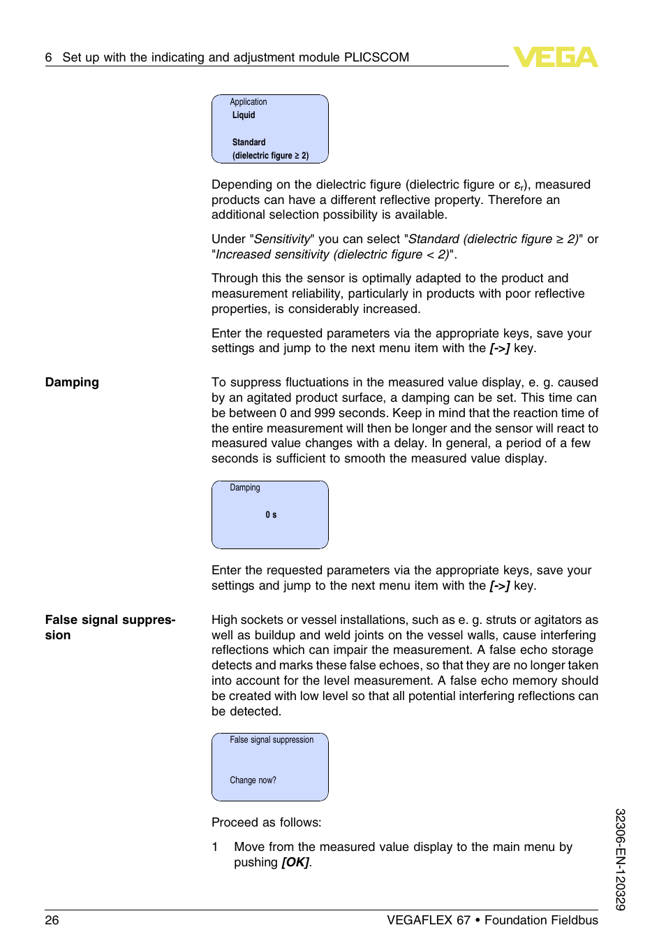 VEGA VEGAFLEX 67 (-40…+150°C PFA insulated) Foundation Fieldbus User Manual | Page 26 / 60