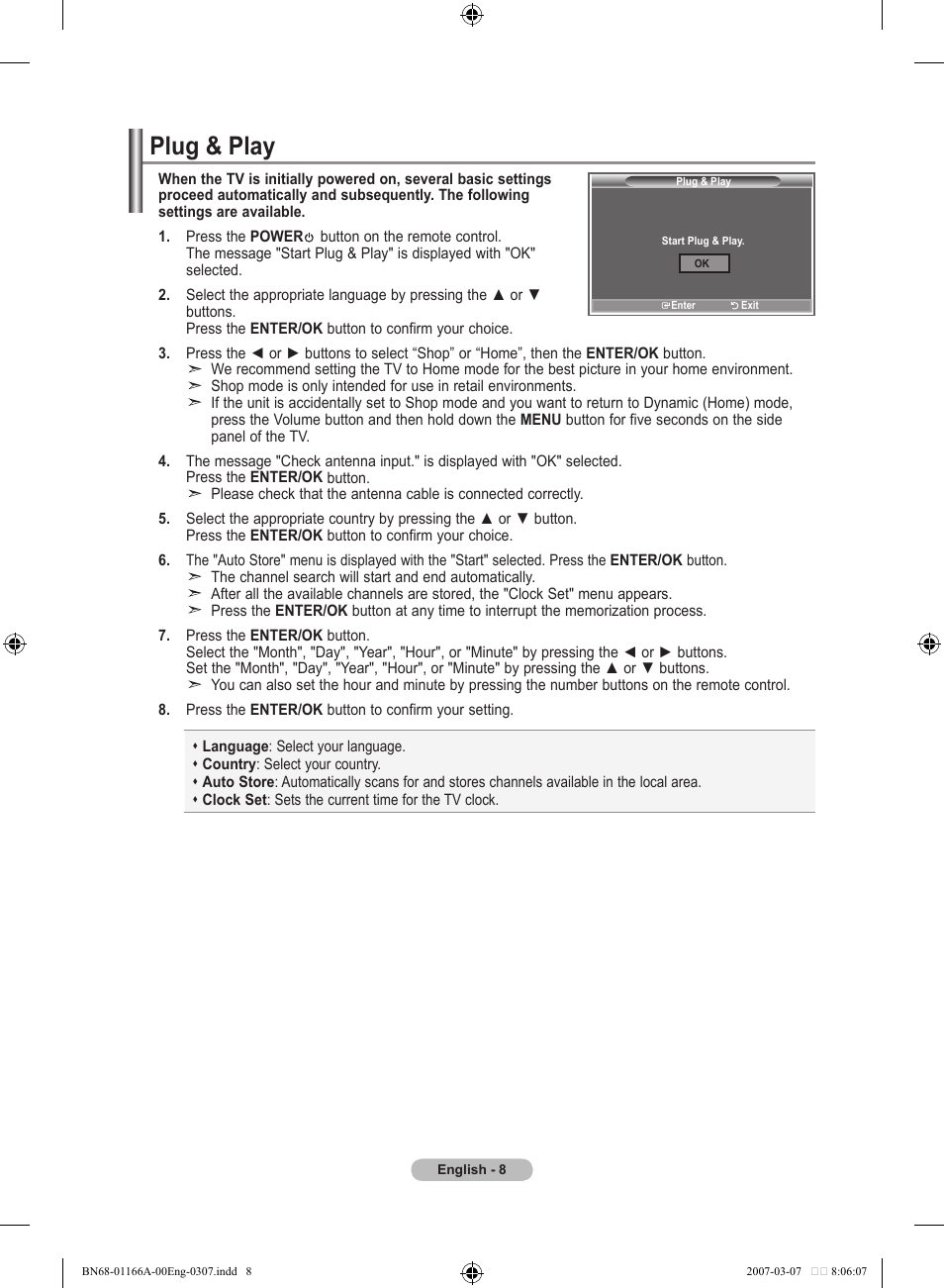 Plug & play | Samsung LE32R8 User Manual | Page 10 / 559