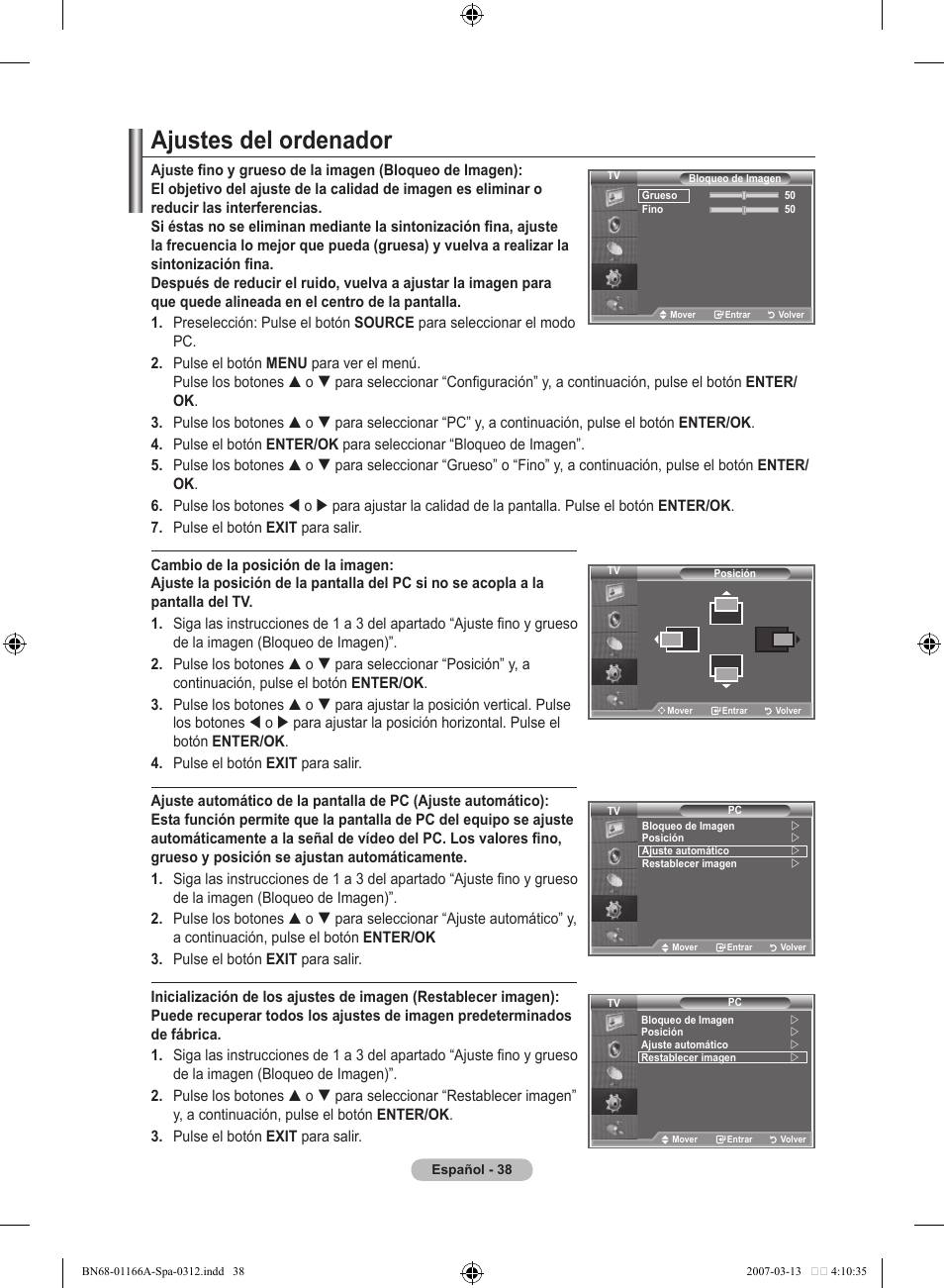 Ajustes del ordenador | Samsung LE32R8 User Manual | Page 272 / 559