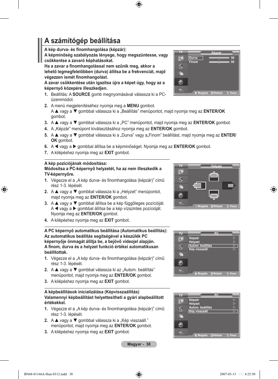 A számítógép beállítása | Samsung LE32R8 User Manual | Page 364 / 559