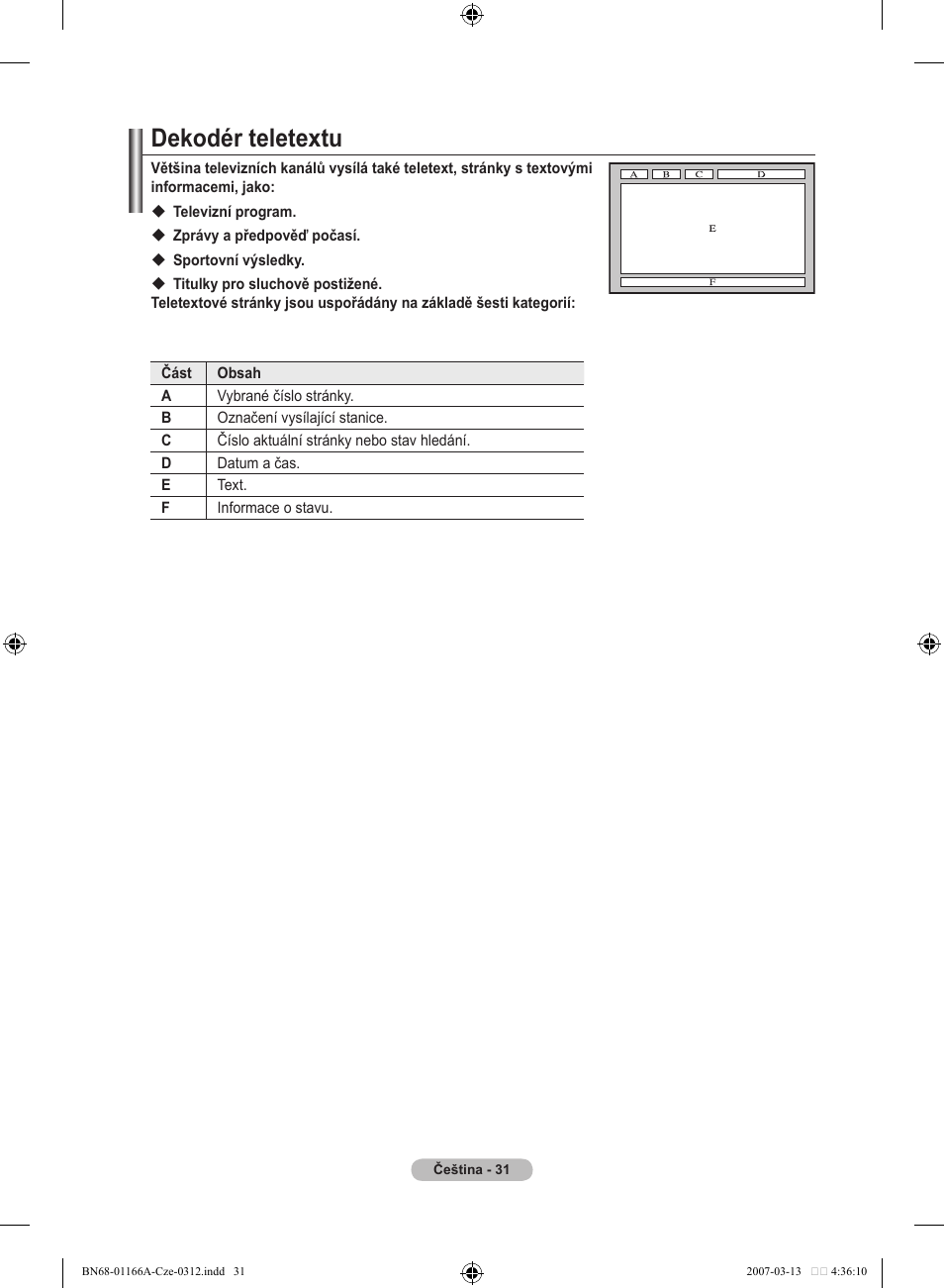 Dekodér teletextu | Samsung LE32R8 User Manual | Page 449 / 559