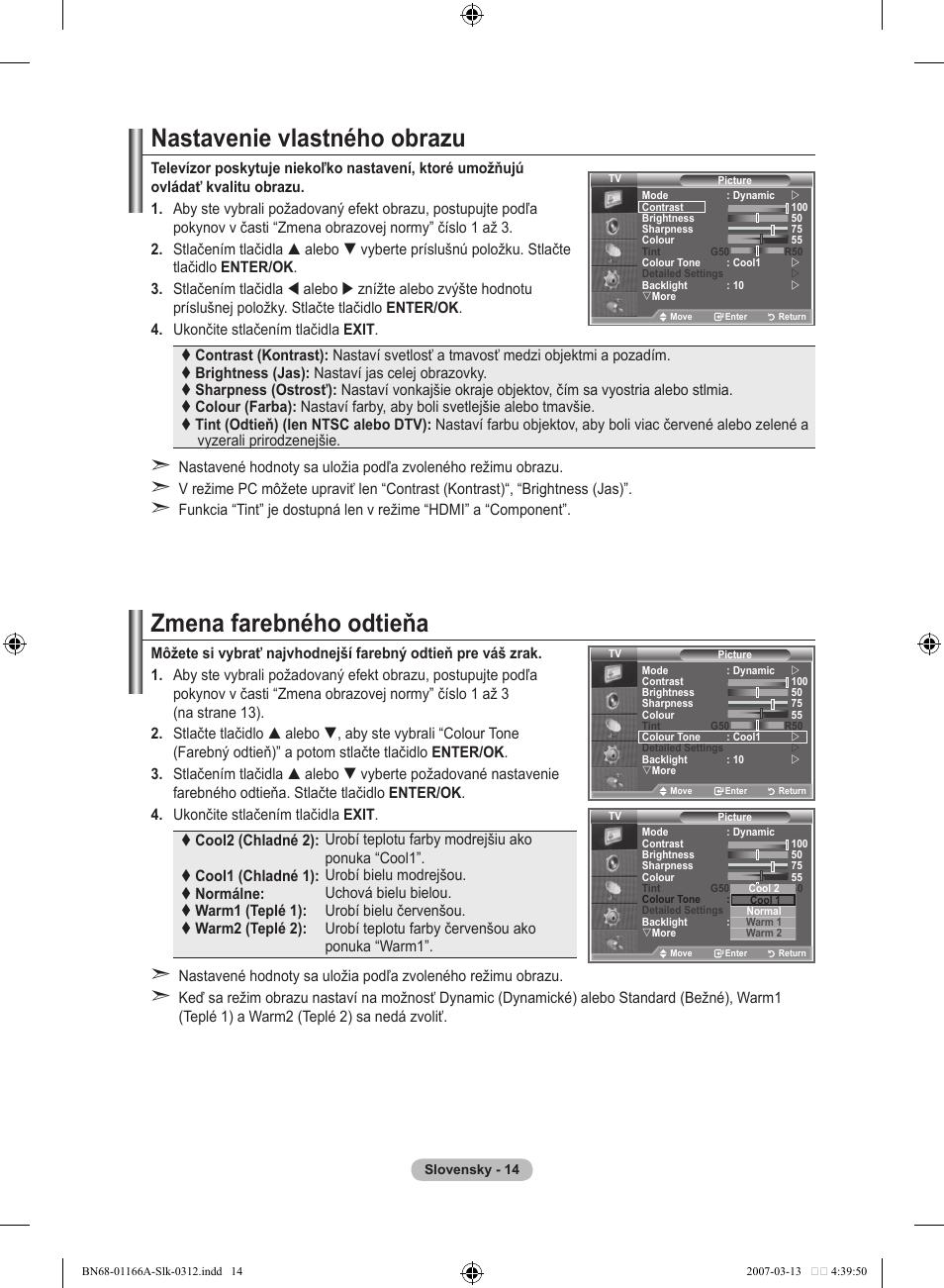 Nastavenie vlastného obrazu, Zmena farebného odtieňa | Samsung LE32R8 User Manual | Page 478 / 559