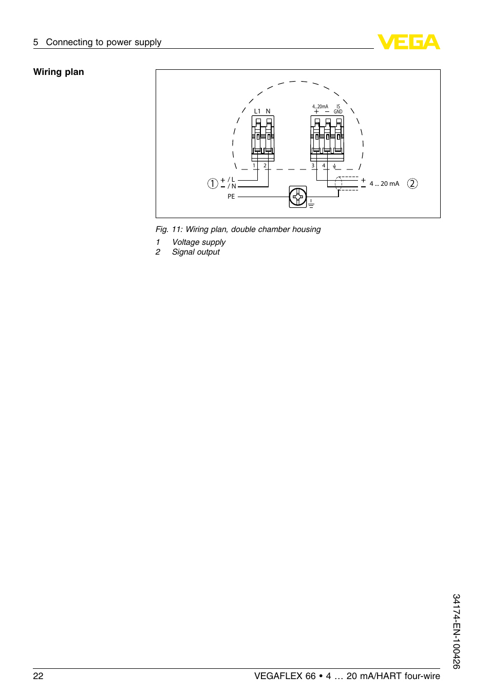 VEGA VEGAFLEX 66 (-200…+400°C) 4 … 20 mA_HART four-wire User Manual | Page 22 / 60