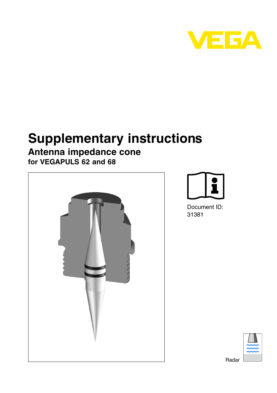 VEGA VEGAPULS 68 Antenna impedance cone User Manual | 12 pages