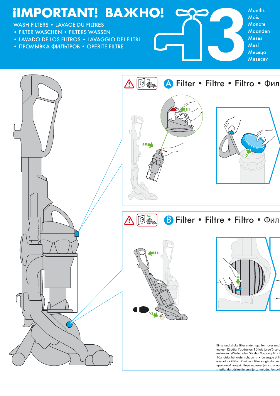 Important! важно | DYSON DC 25 User Manual | Page 14 / 32