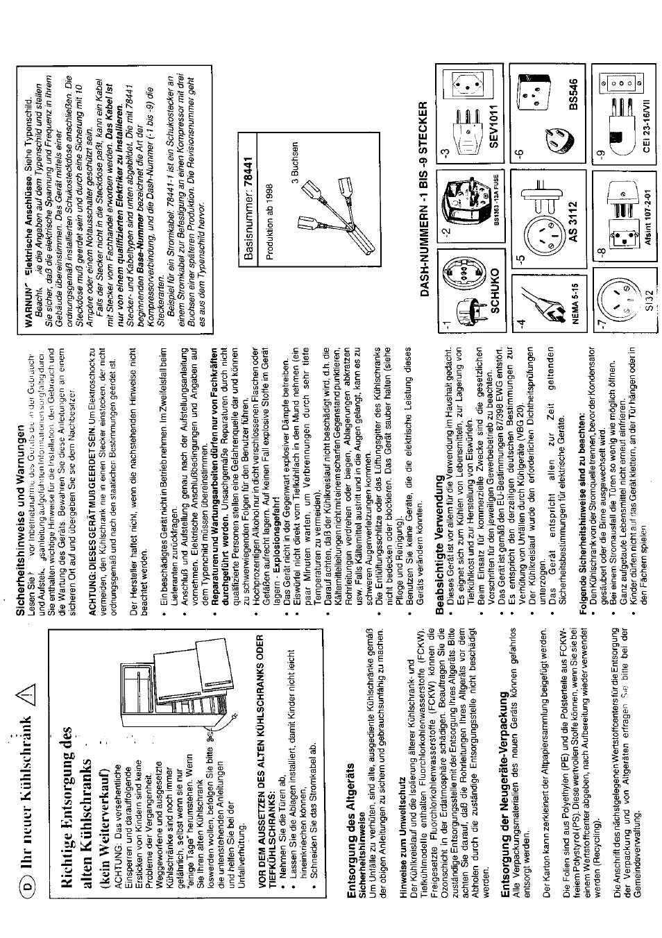 Ihr neuer kühlschrank /j, Entsorgung des altgeräts, Entsorgung der neugeräte-verpackung | Sicherheitshinweise und warnungen, Beabsichtigte verwendung, Kein weiterverkauf) | KELVINATOR KTRIS 245 FBW User Manual | Page 24 / 26