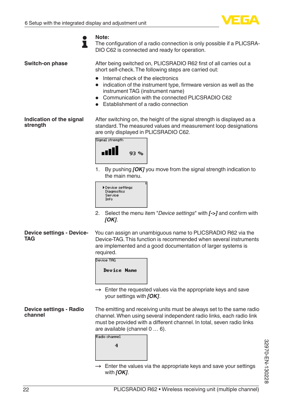 VEGA PLICSRADIO R62 Wireless receiving unit User Manual | Page 22 / 40