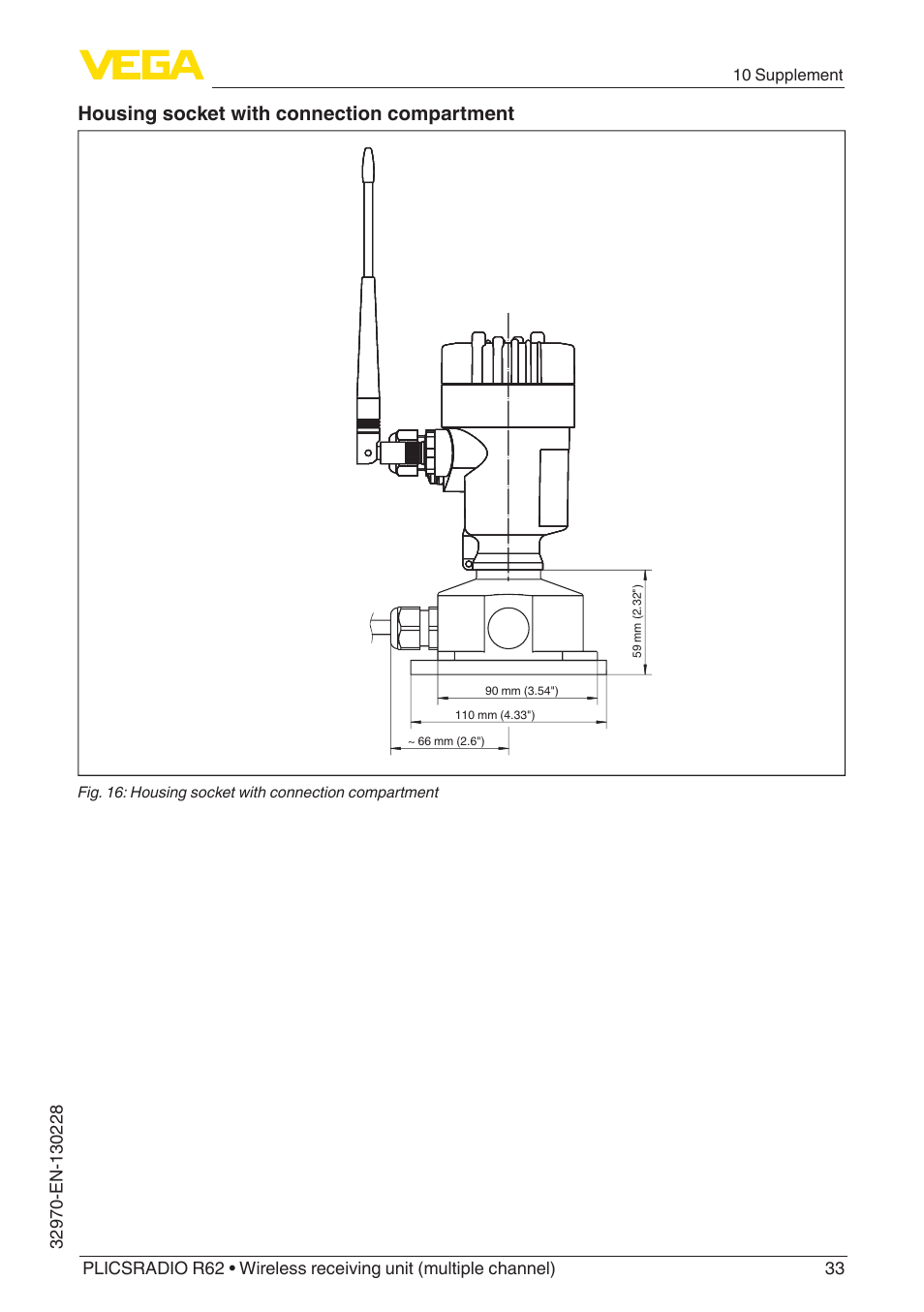 Housing socket with connection compartment | VEGA PLICSRADIO R62 Wireless receiving unit User Manual | Page 33 / 40