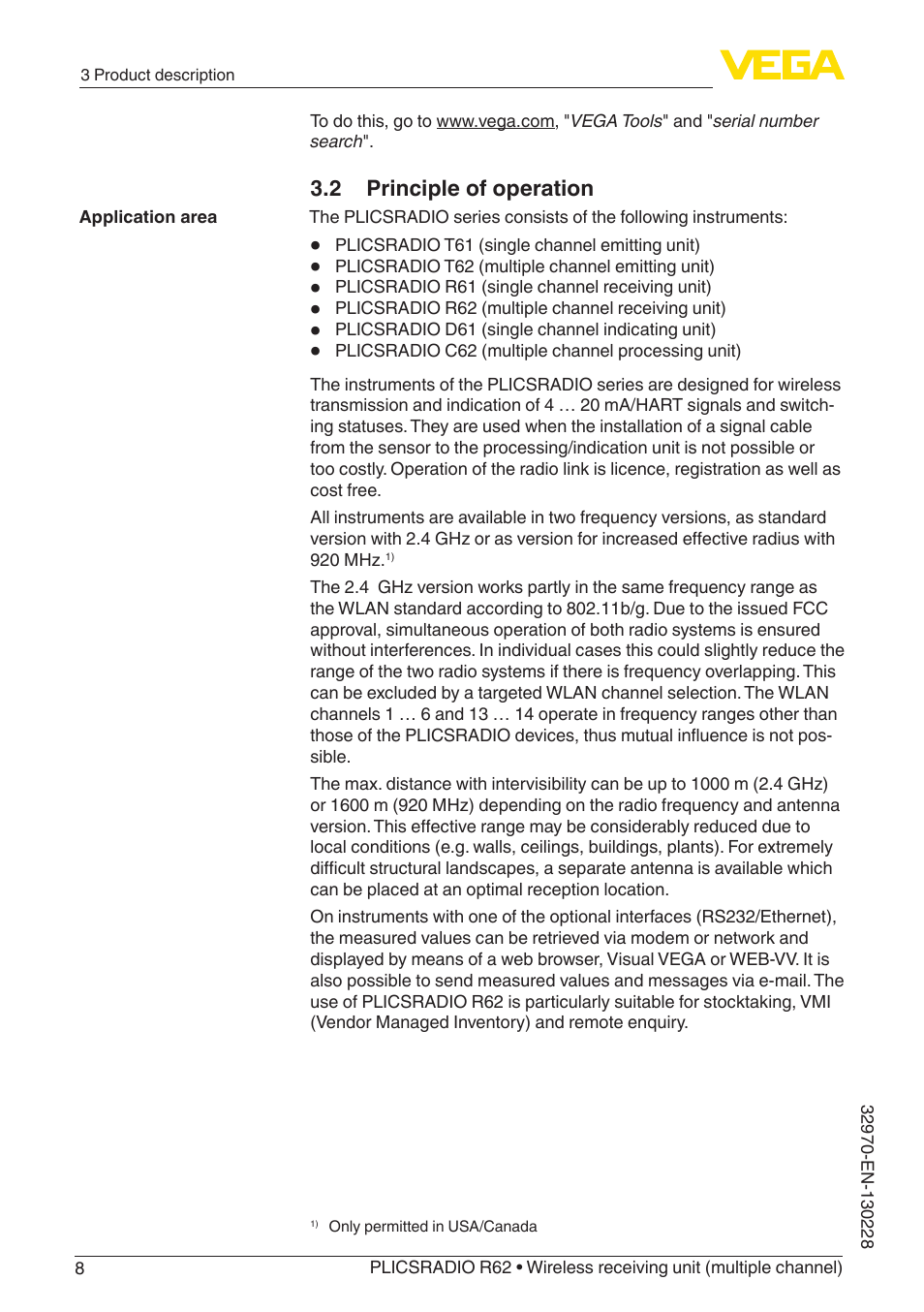VEGA PLICSRADIO R62 Wireless receiving unit User Manual | Page 8 / 40
