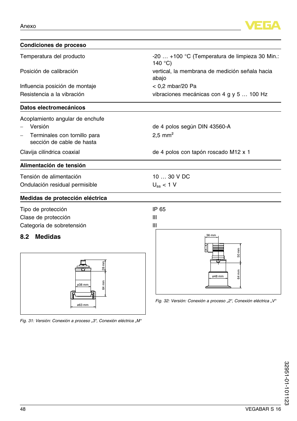 2 medidas | VEGA VEGABAR S 16 User Manual | Page 48 / 52