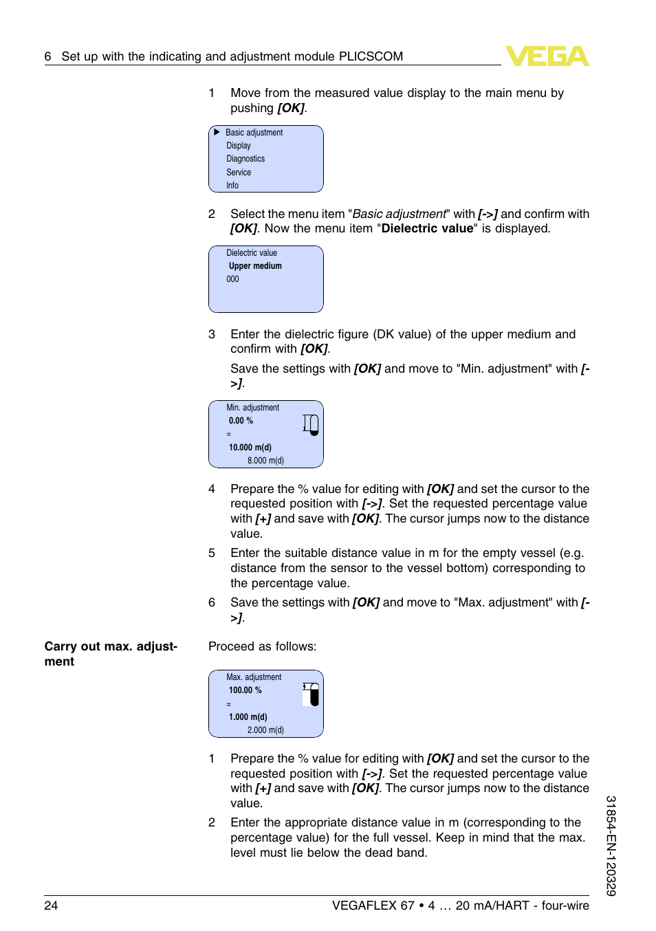 VEGA VEGAFLEX 67 (-40…+150°C) 4 … 20 mA_HART four-wire User Manual | Page 24 / 56