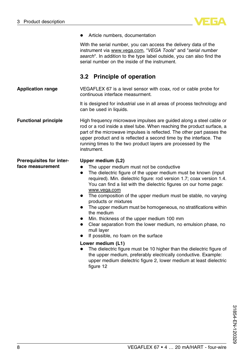 2 principle of operation | VEGA VEGAFLEX 67 (-40…+150°C) 4 … 20 mA_HART four-wire User Manual | Page 8 / 56