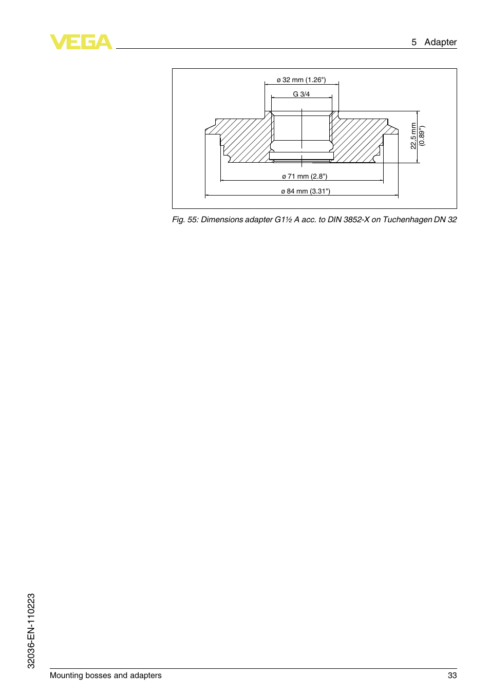 VEGA Mounting bosses and adapters User Manual | Page 33 / 40