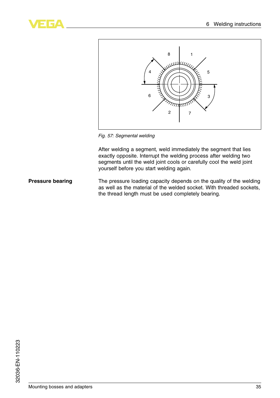 VEGA Mounting bosses and adapters User Manual | Page 35 / 40