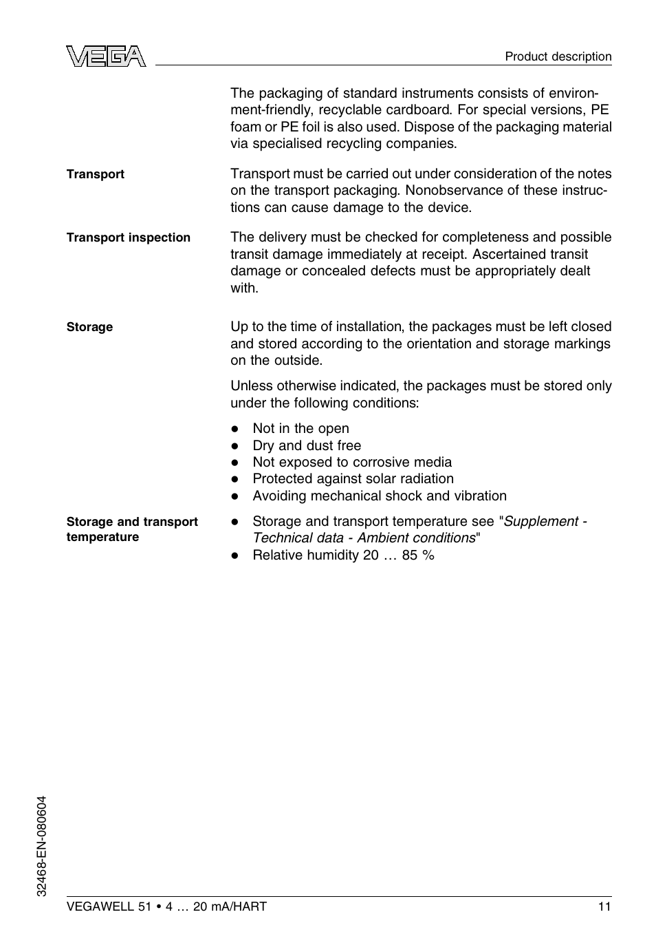 VEGA VEGAWELL 51 4 … 20 mA_HART User Manual | Page 11 / 40