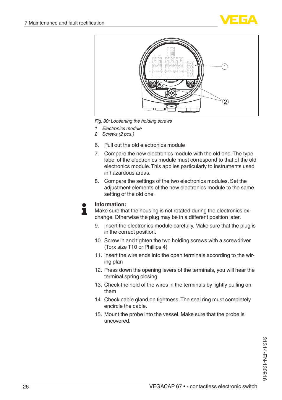 VEGA VEGACAP 67 - contactless electronic switch User Manual | Page 26 / 36