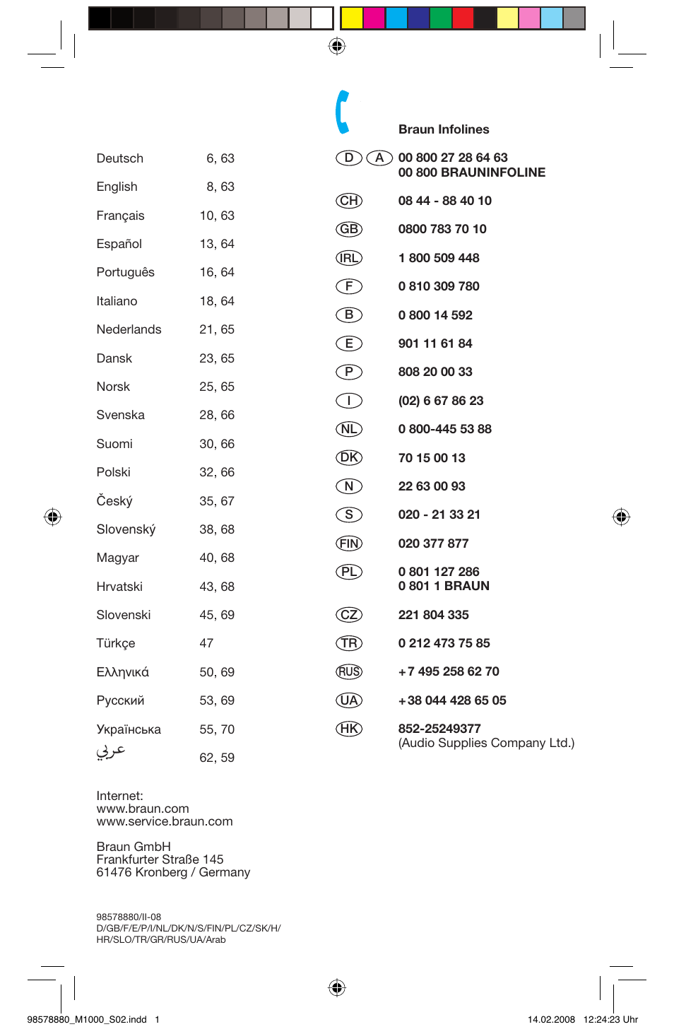 Braun M 1050 M User Manual | Page 2 / 71