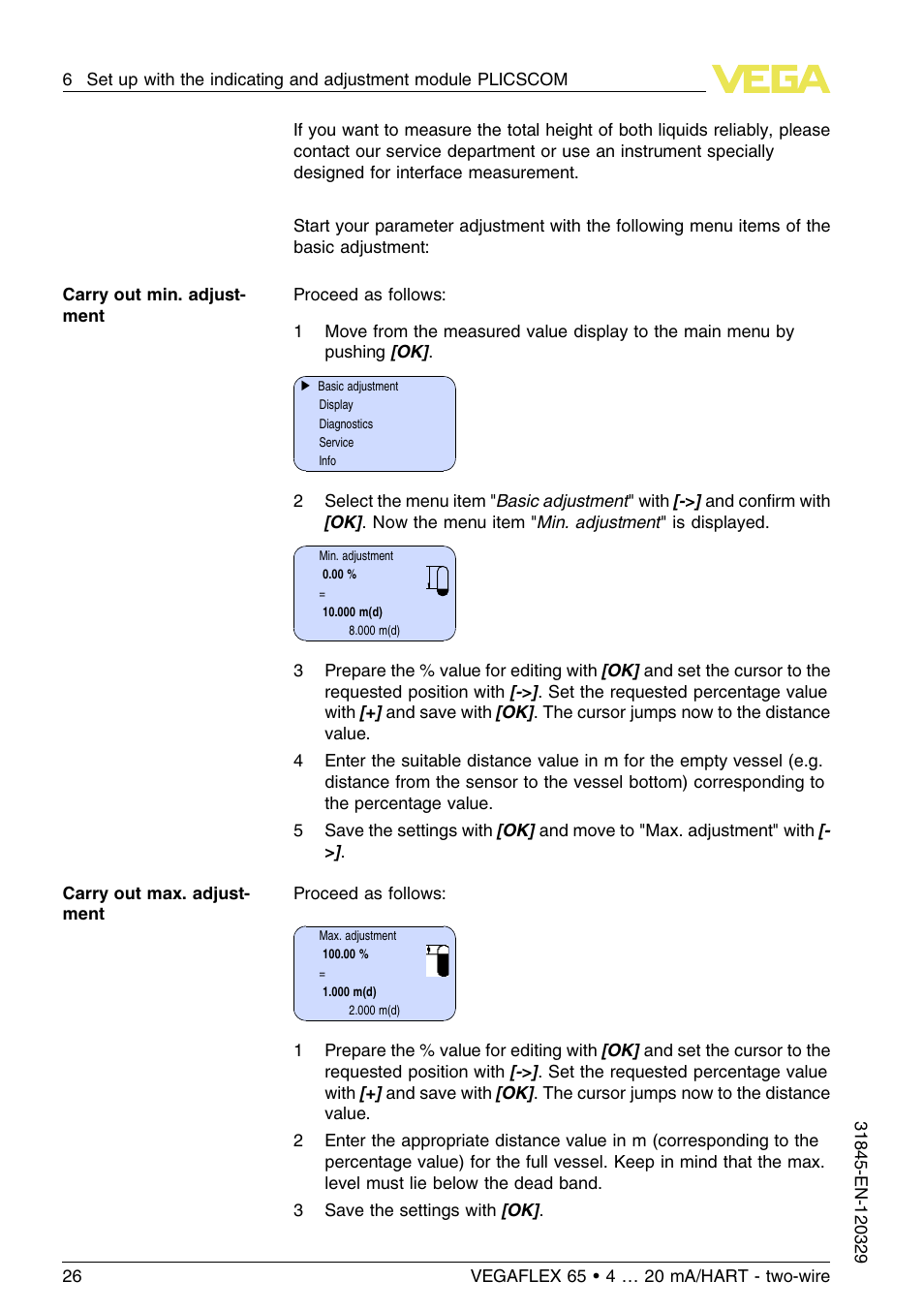 VEGA VEGAFLEX 65 4 … 20 mA_HART two-wire User Manual | Page 26 / 56