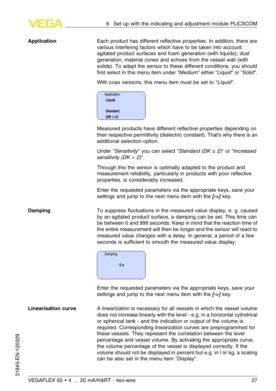 VEGA VEGAFLEX 65 4 … 20 mA_HART two-wire User Manual | Page 27 / 56