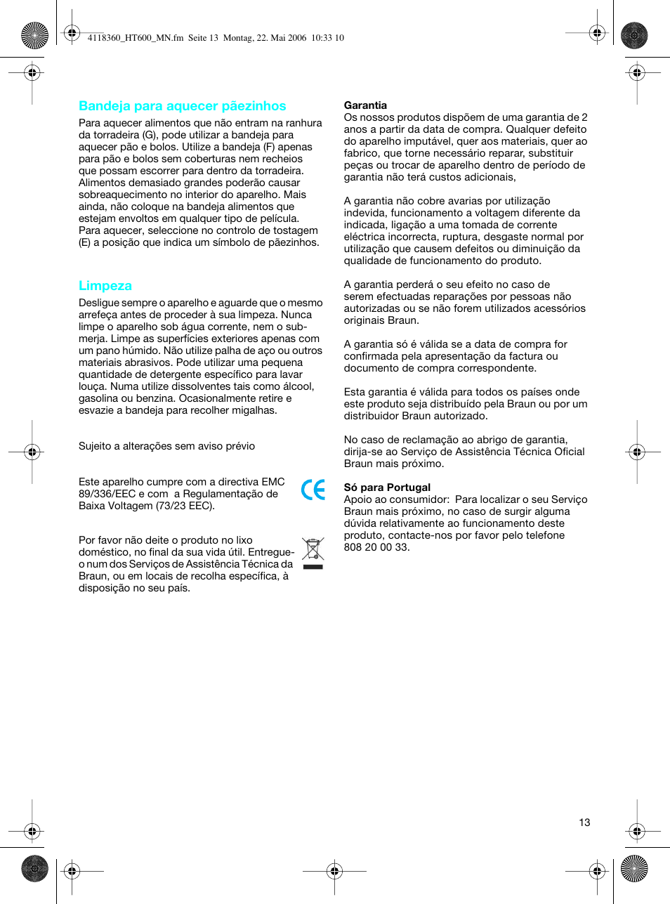 Braun HT 600 METAL LINE User Manual | Page 13 / 46