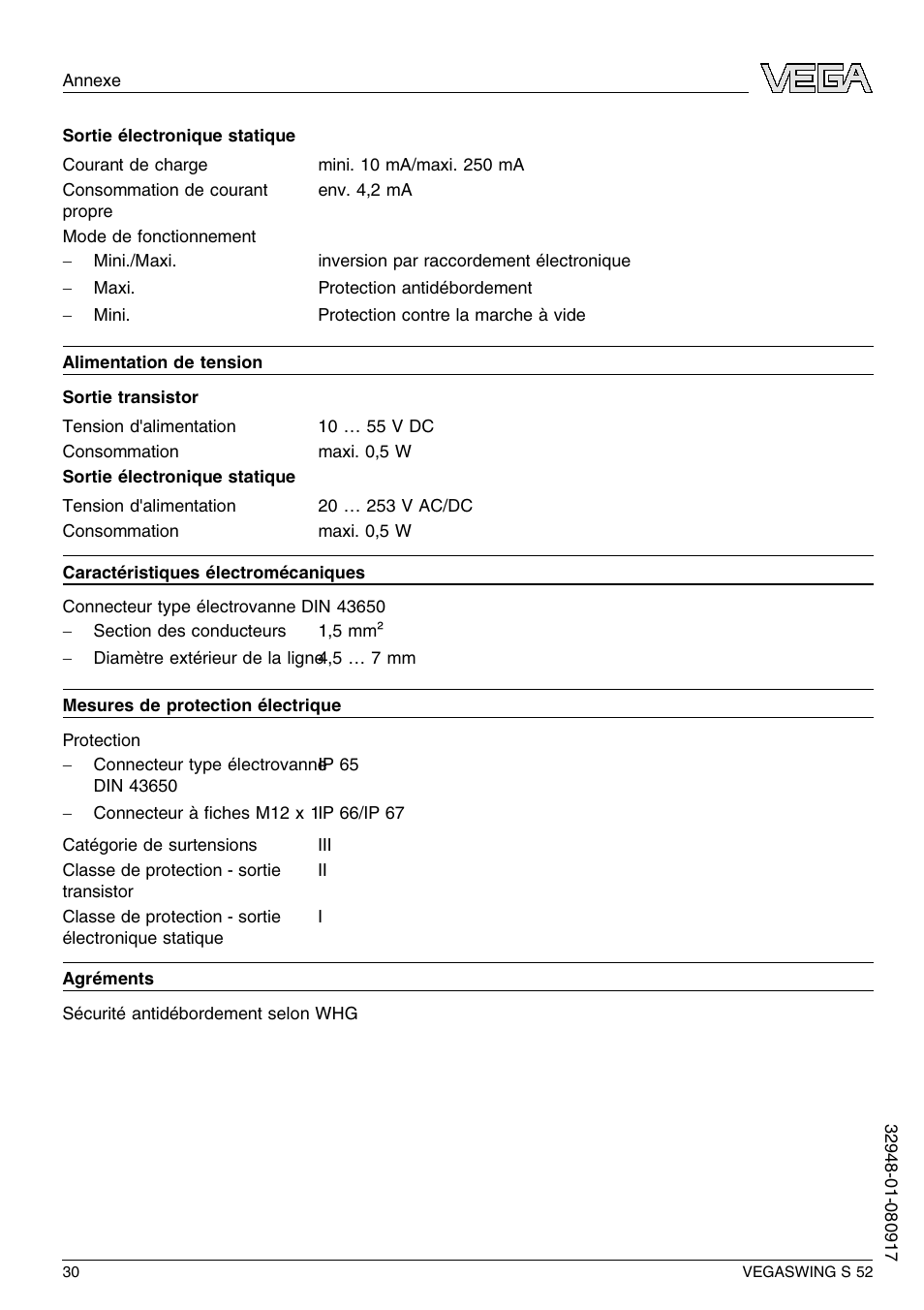 VEGA VEGASWING S 52 User Manual | Page 30 / 44