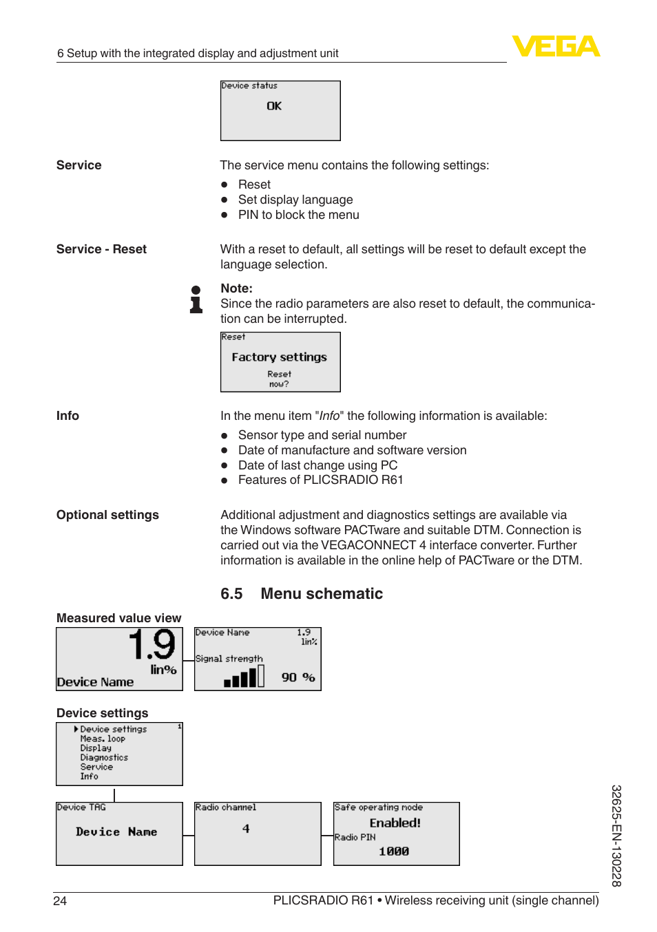 VEGA PLICSRADIO R61 Wireless receiving unit User Manual | Page 24 / 40