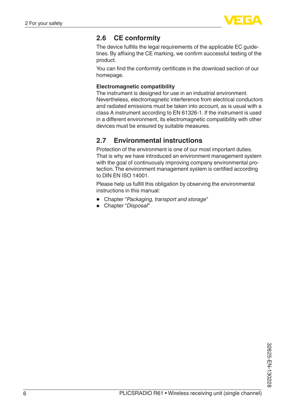 VEGA PLICSRADIO R61 Wireless receiving unit User Manual | Page 6 / 40