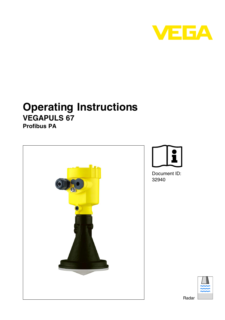 VEGA VEGAPULS 67 (≥ 2.0.0 - ≤ 3.8) Proﬁbus PA User Manual | 68 pages