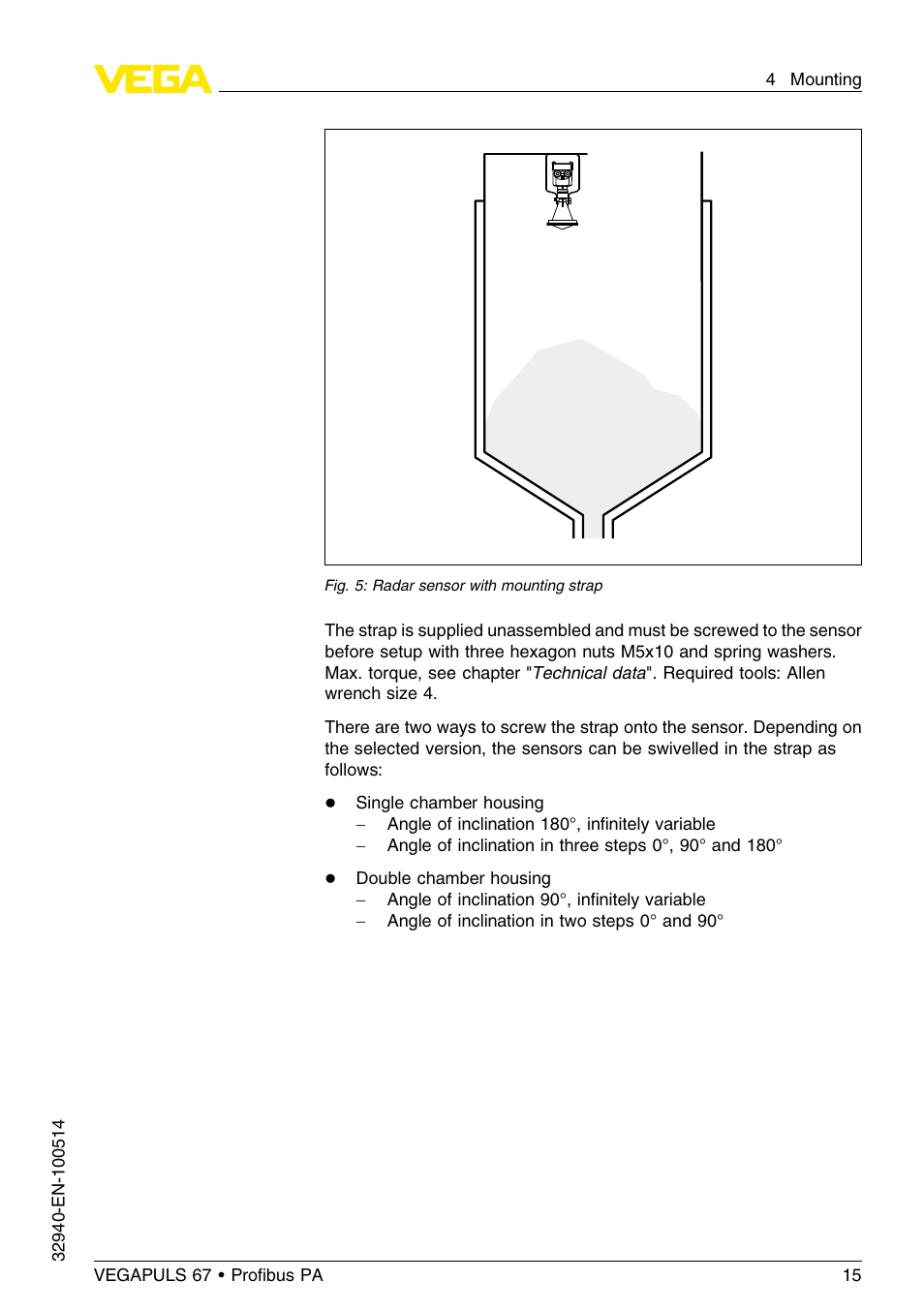 VEGA VEGAPULS 67 (≥ 2.0.0 - ≤ 3.8) Proﬁbus PA User Manual | Page 15 / 68