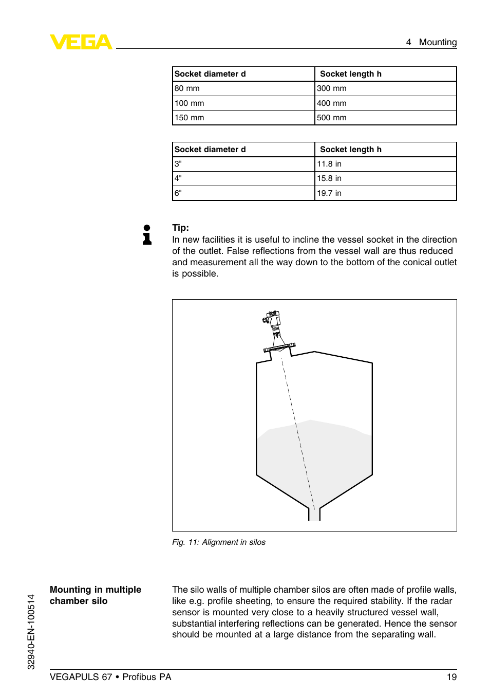 VEGA VEGAPULS 67 (≥ 2.0.0 - ≤ 3.8) Proﬁbus PA User Manual | Page 19 / 68