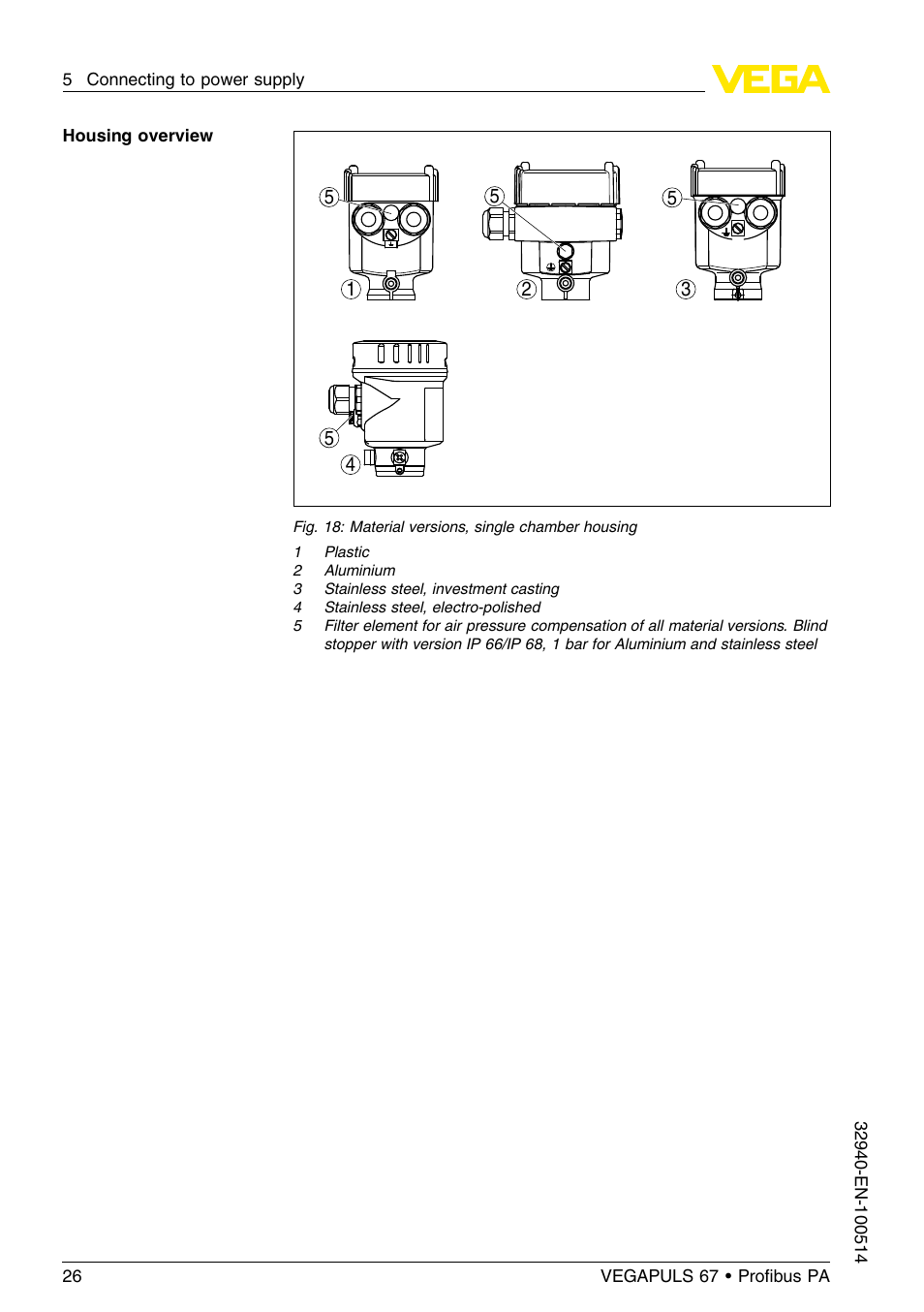 VEGA VEGAPULS 67 (≥ 2.0.0 - ≤ 3.8) Proﬁbus PA User Manual | Page 26 / 68