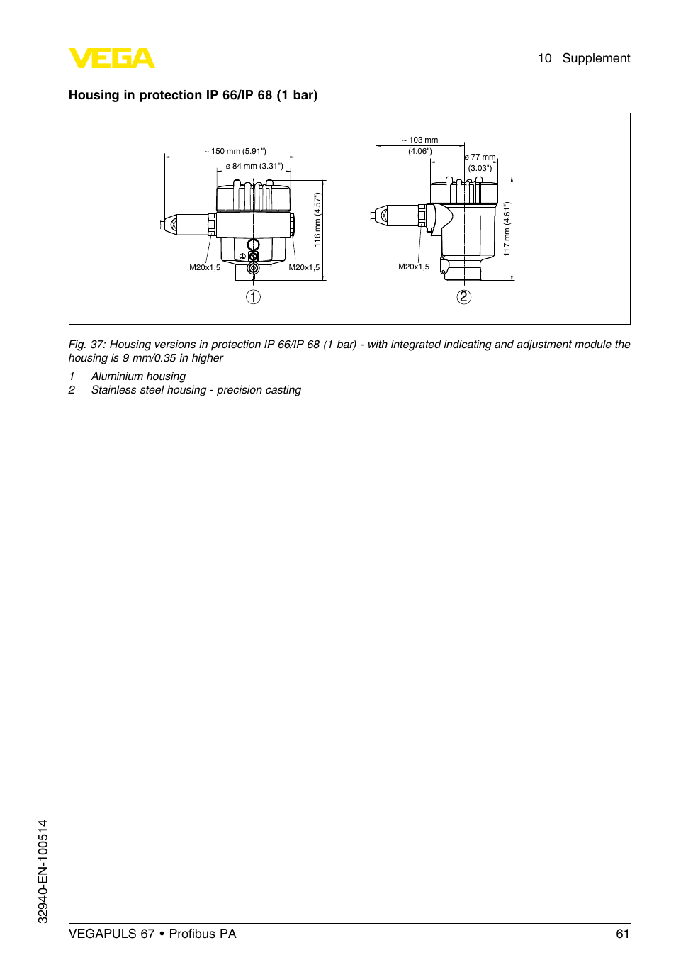 VEGA VEGAPULS 67 (≥ 2.0.0 - ≤ 3.8) Proﬁbus PA User Manual | Page 61 / 68