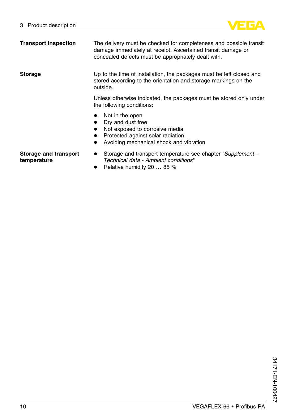 VEGA VEGAFLEX 66 (-20…+250°C) Profibus PA User Manual | Page 10 / 64