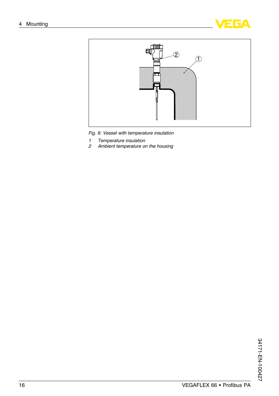 VEGA VEGAFLEX 66 (-20…+250°C) Profibus PA User Manual | Page 16 / 64