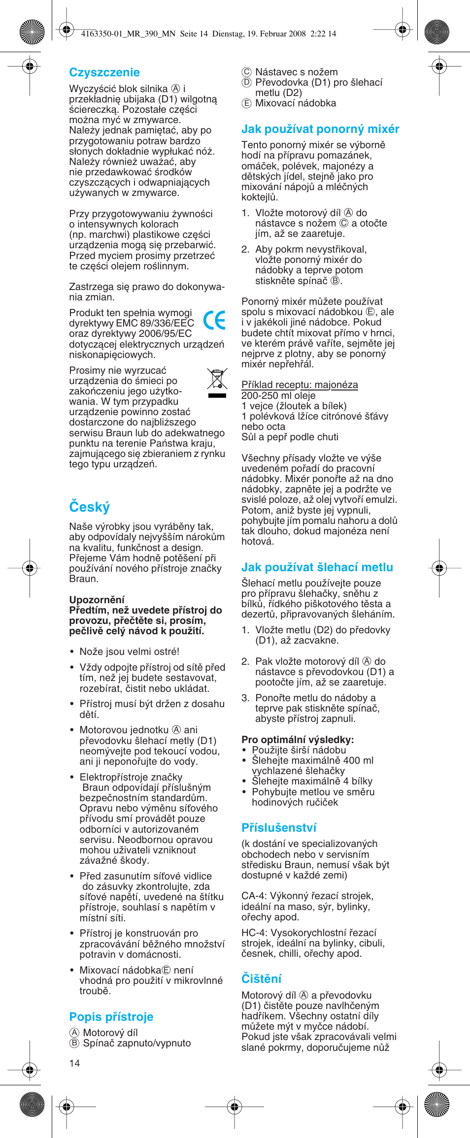 Âesk | Braun MR 400 MULTIQUICK User Manual | Page 14 / 22