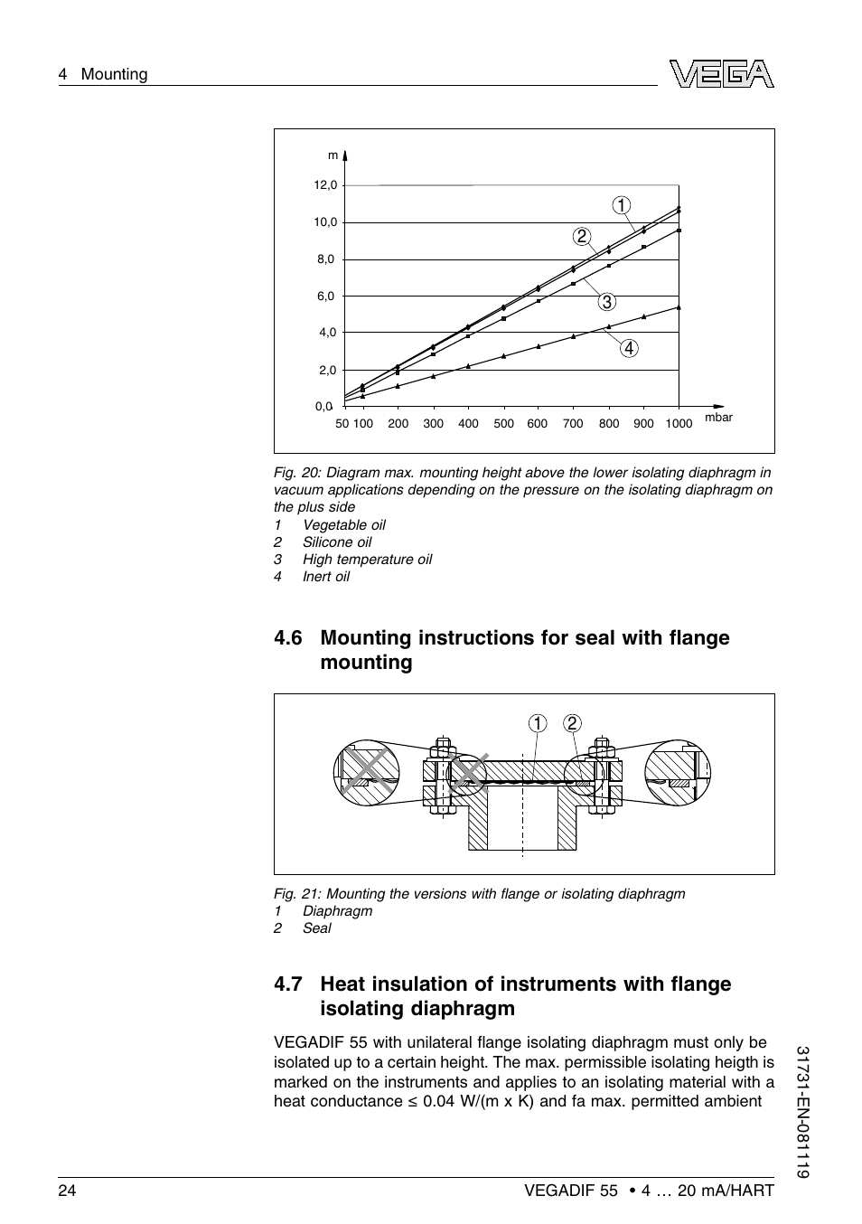 VEGA VEGADIF 55 4 … 20 mA_HART User Manual | Page 24 / 84