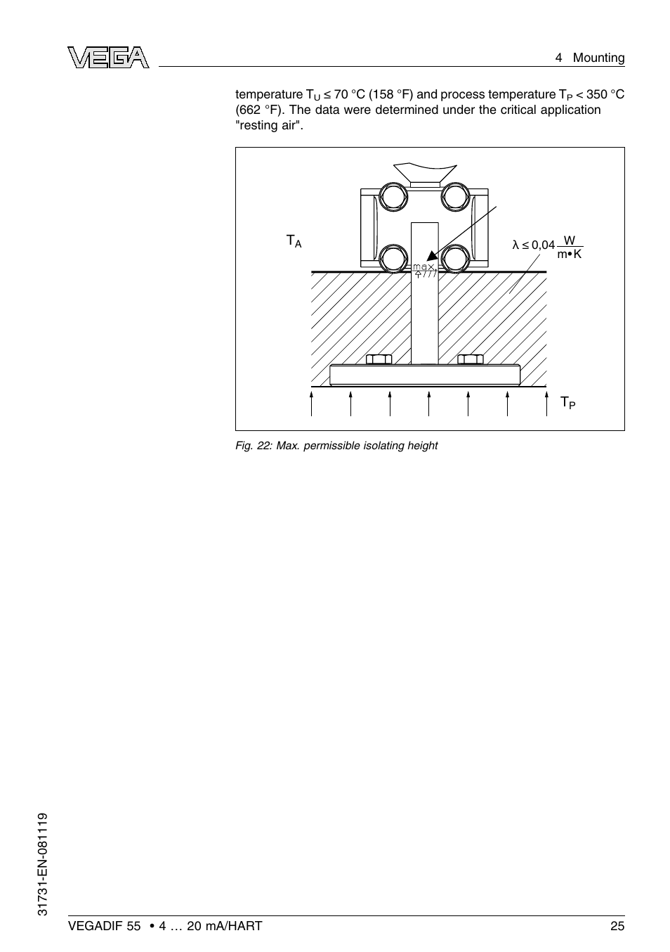 VEGA VEGADIF 55 4 … 20 mA_HART User Manual | Page 25 / 84