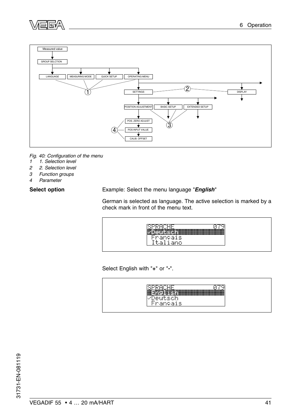 VEGA VEGADIF 55 4 … 20 mA_HART User Manual | Page 41 / 84