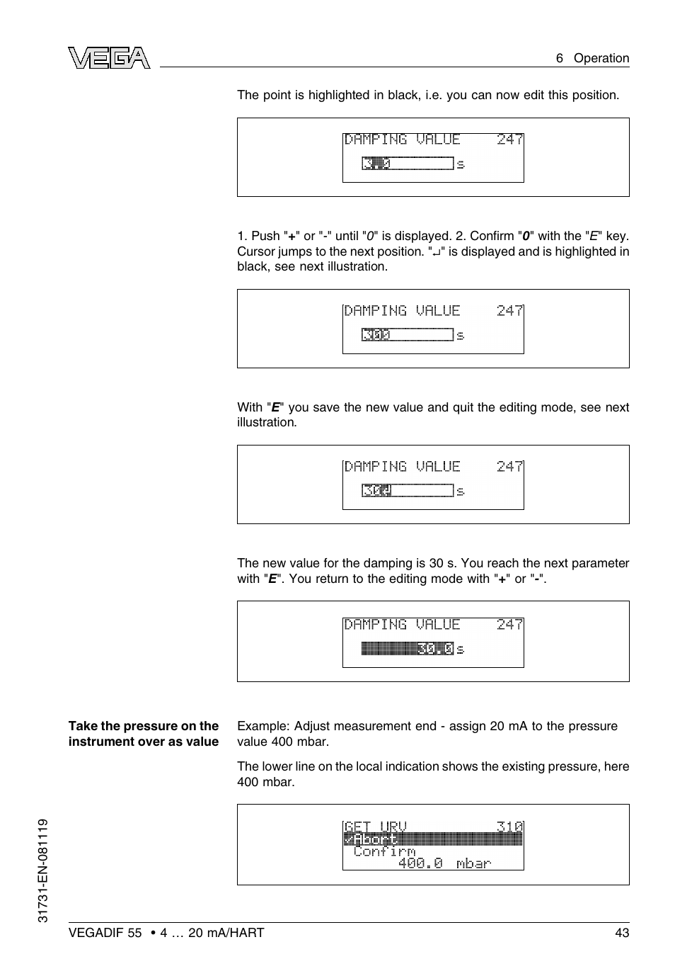 VEGA VEGADIF 55 4 … 20 mA_HART User Manual | Page 43 / 84