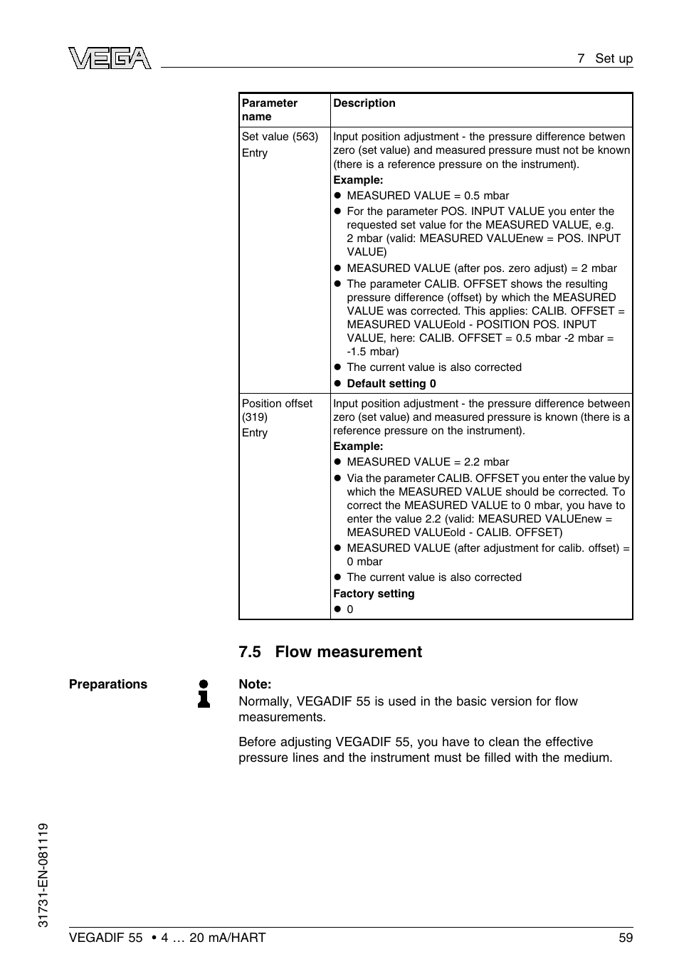 5 flow measurement | VEGA VEGADIF 55 4 … 20 mA_HART User Manual | Page 59 / 84