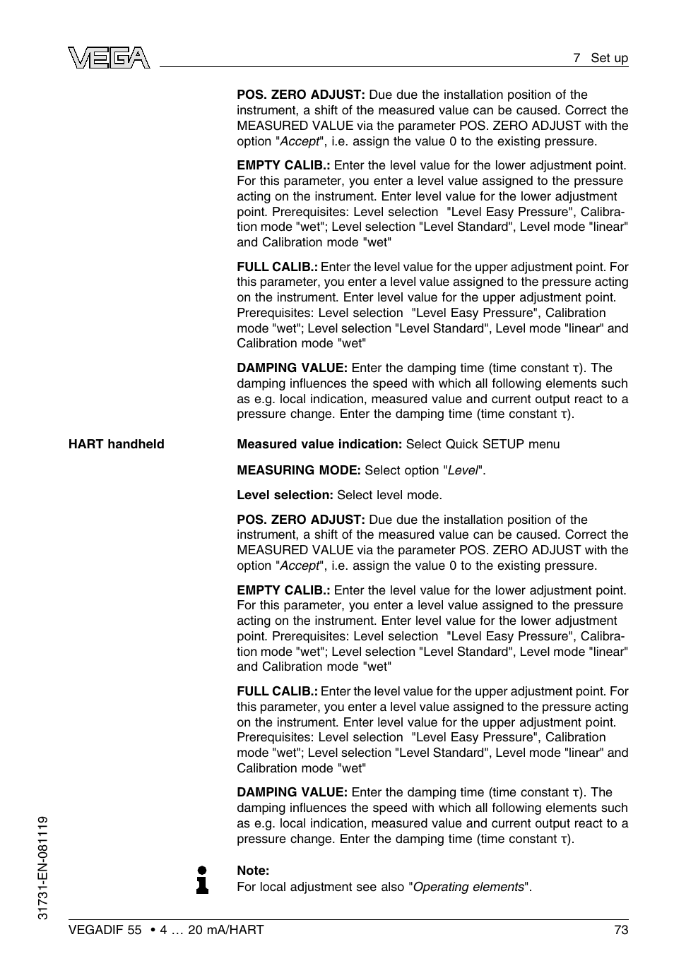 VEGA VEGADIF 55 4 … 20 mA_HART User Manual | Page 73 / 84