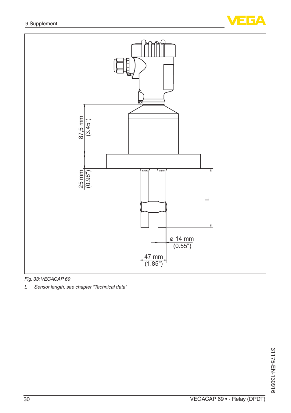 VEGA VEGACAP 69 - Relay (DPDT) User Manual | Page 30 / 32