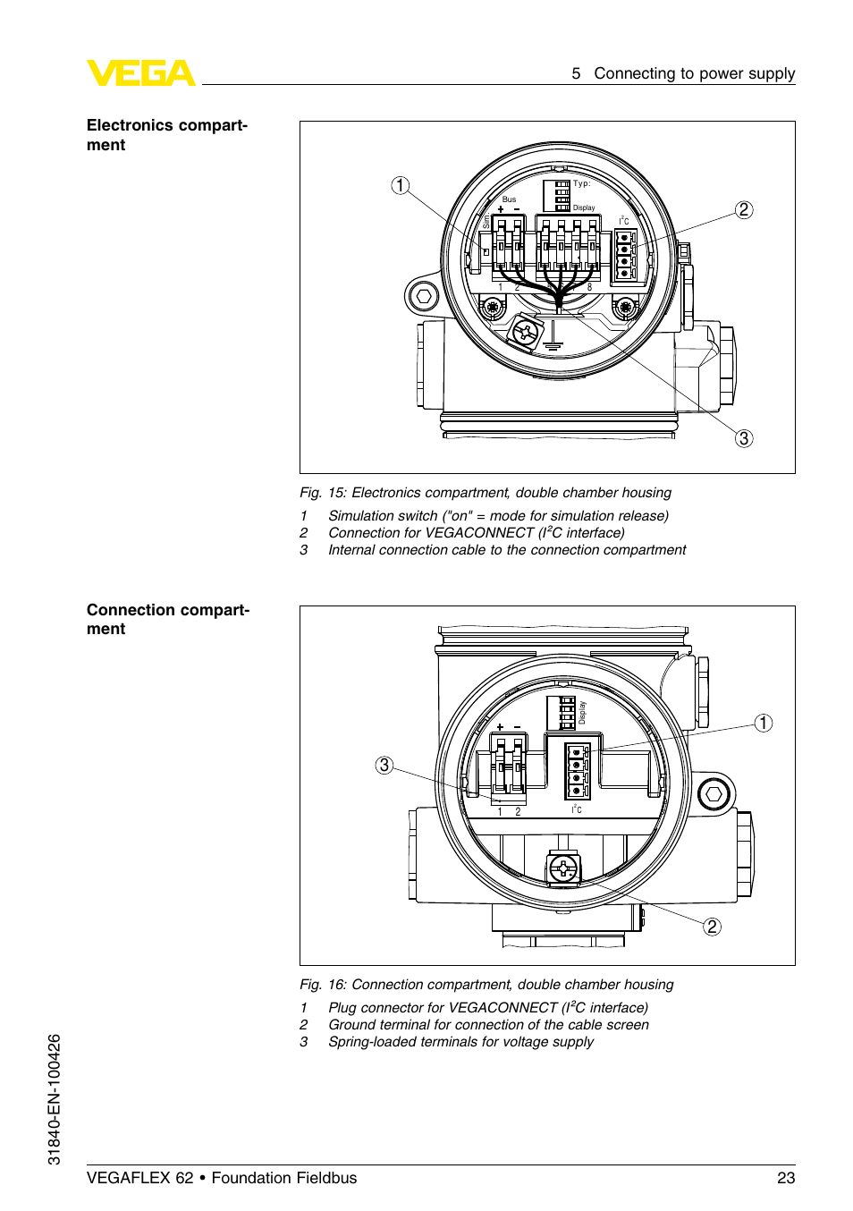 VEGA VEGAFLEX 62 Foundation Fieldbus User Manual | Page 23 / 64