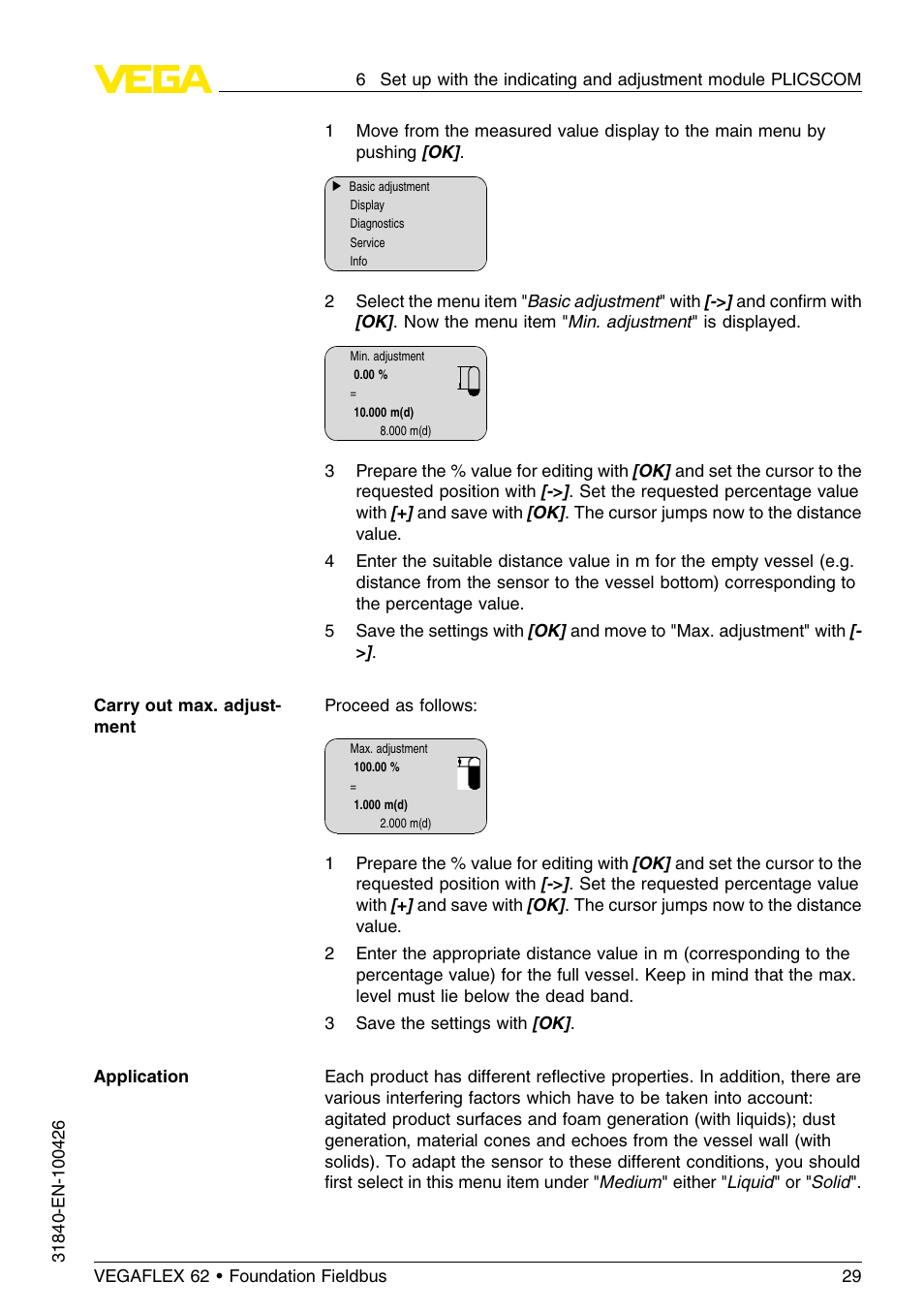 VEGA VEGAFLEX 62 Foundation Fieldbus User Manual | Page 29 / 64