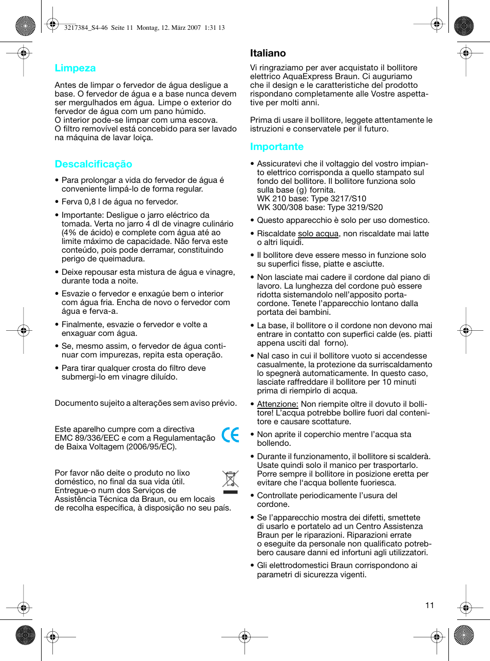 Braun WK 210 SAHARA User Manual | Page 11 / 46