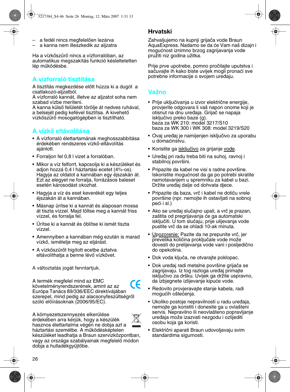 Braun WK 210 SAHARA User Manual | Page 26 / 46